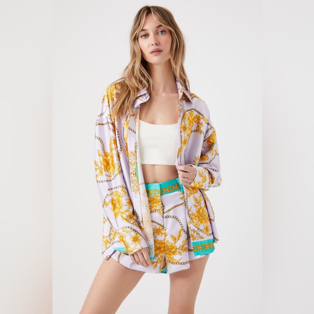 Forever 21 Chain Print Blouse, S